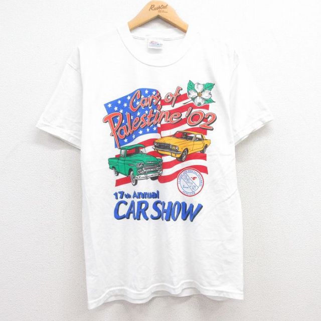 L★古着 ヘインズ Hanes 半袖 ビンテージ Tシャツ メンズ 00年代 00s 車 企業広告 クルーネック 白 ホワイト 【spe】 25jul19 中古