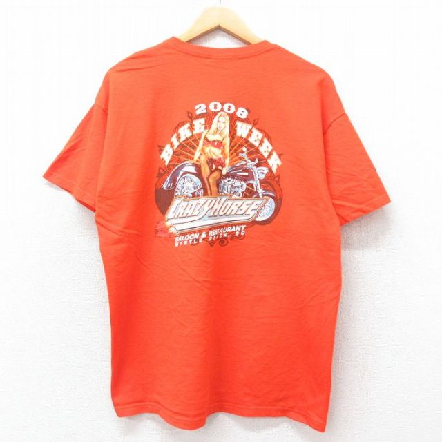 ジャージーズ 00s 半袖Tシャツ CRAZY HORSE バイク オレンジ XL | 古着