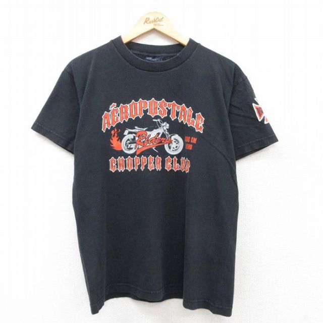 エアロポステール 00s 半袖Tシャツ バイク ブラック M | 古着