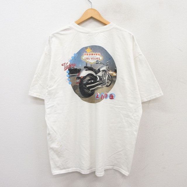 00s 半袖Tシャツ バイク ホワイト XL | 古着