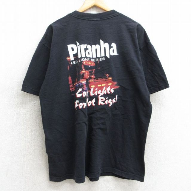 90s 半袖Tシャツ 車ピラニア ブラック XL | 古着