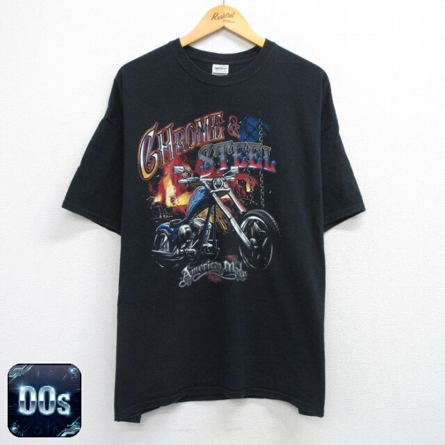 00s 半袖Tシャツ CHROME&STEEL ブラック XL | 古着