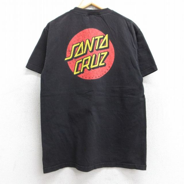 L★古着 半袖 Tシャツ メンズ サンタクルーズ コットン クルーネック 黒 ブラック 25aug22 中古