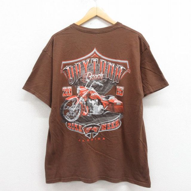 バイクウィーク 半袖Tシャツ ブラウン XL | 古着