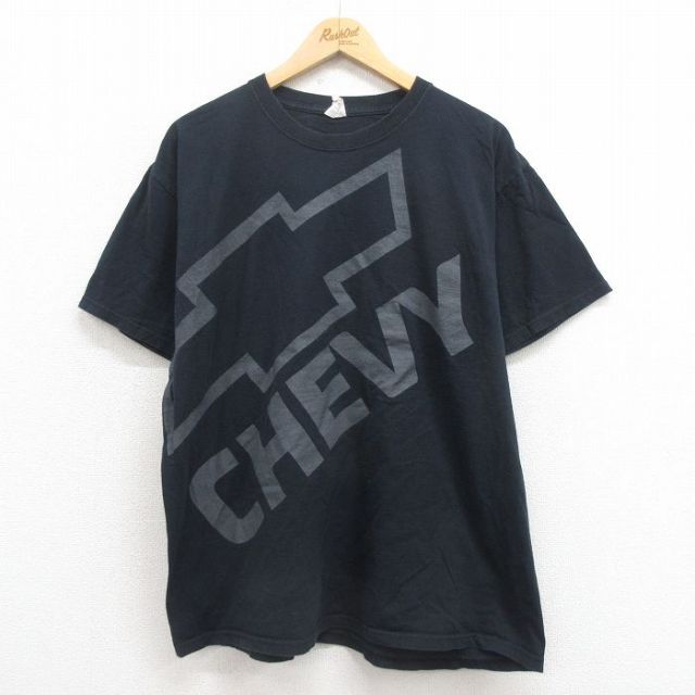 XL★古着 ジャージーズ 半袖 Tシャツ メンズ シボレー コットン クルーネック 黒 ブラック 25aug22 中古