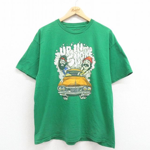 XL★古着 半袖 Tシャツ メンズ チーチアンドチョン コットン クルーネック 緑 グリーン 25aug22 中古
