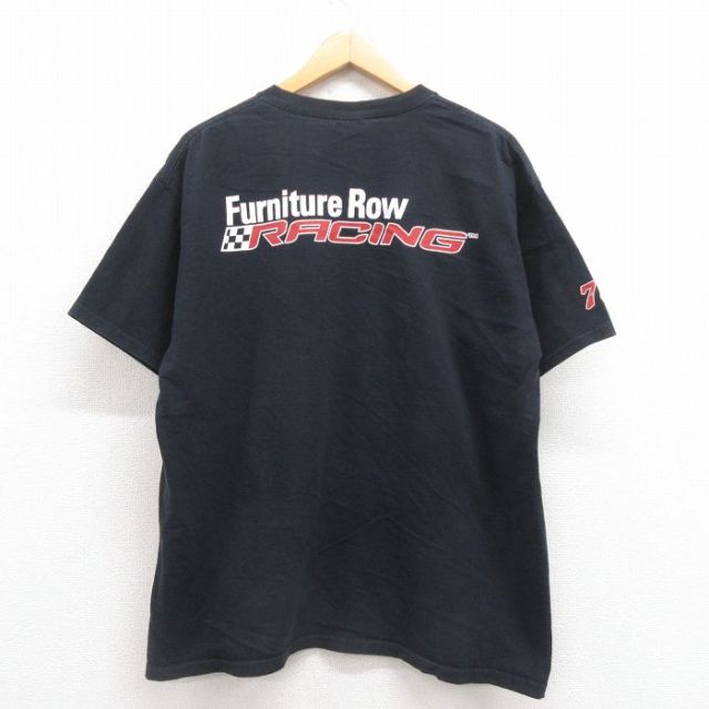 【50%OFF】XL★古着 半袖 ビンテージ Tシャツ メンズ 00年代 00s レーシング コットン クルーネック 黒 ブラック 25aug23 中古