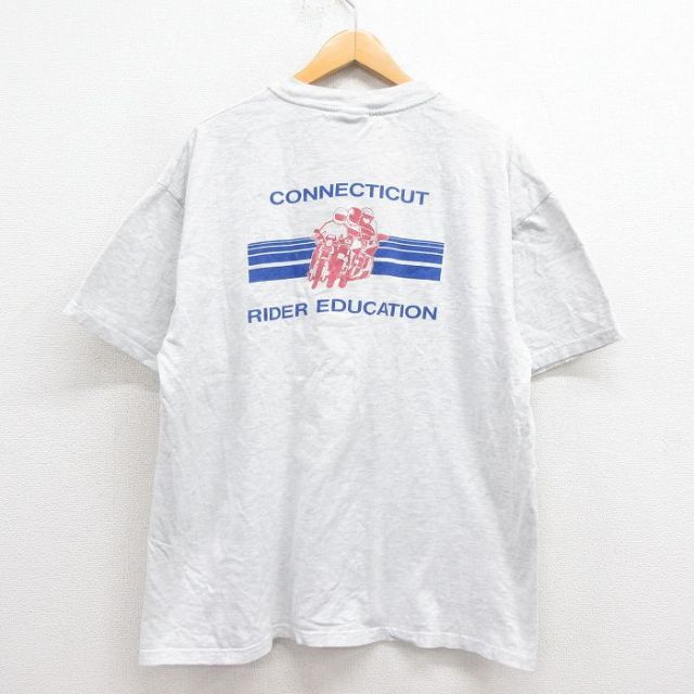 XL★古着 ヘインズ Hanes 半袖 ビンテージ Tシャツ メンズ 00年代 00s バイク 大きいサイズ コットン グレー 霜降り 【spe】 25aug23 中古