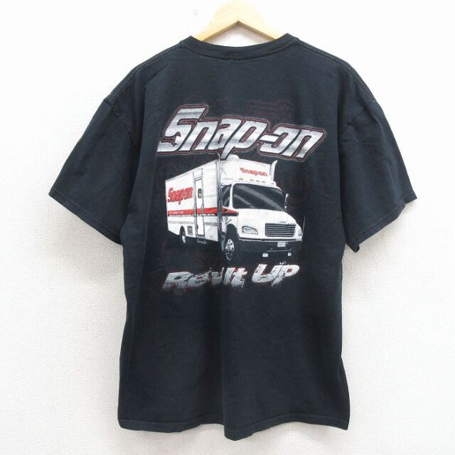 スナップオン 00s 半袖Tシャツ トラック ブラック メンズXL相当 | 古着