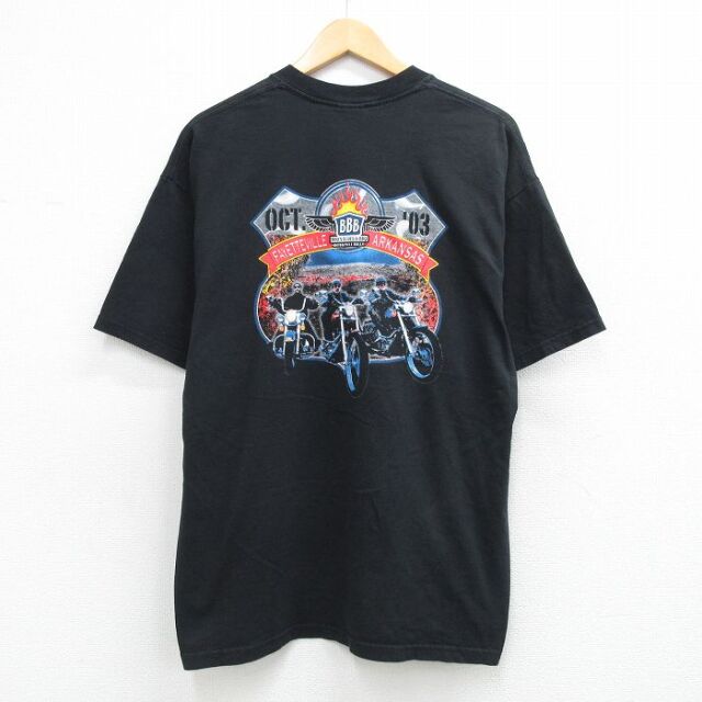 00s 半袖Tシャツ BIKES BLUES&BQQ ブラック メンズXL相当 | 古着