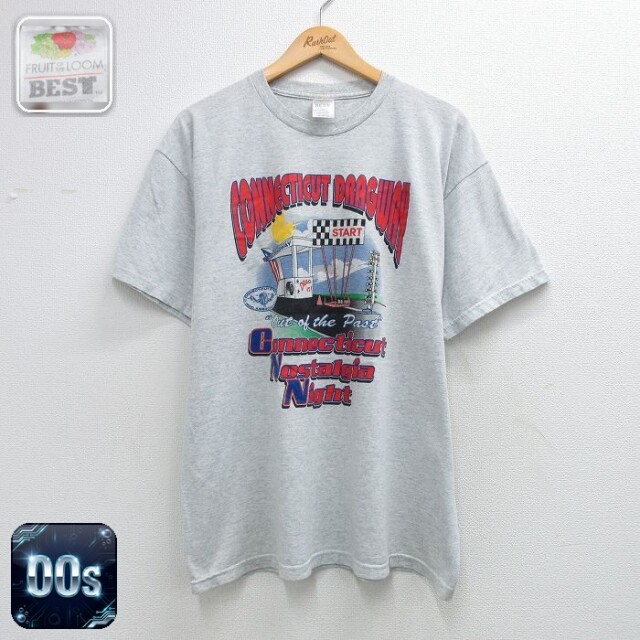 フルーツオブザルーム 00s 半袖Tシャツ DRUGWAY グレー霜降り メンズXL相当 | 古着