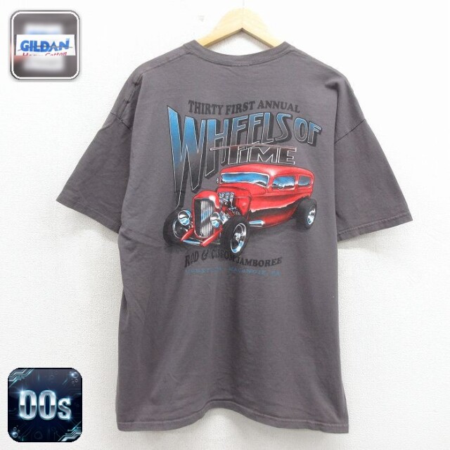 00s 半袖Tシャツ ホットロッド グレー メンズXL相当 | 古着