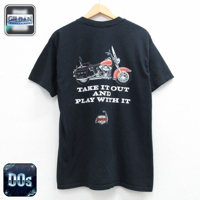 00s 半袖Tシャツ バイク ブラック メンズL相当 | 古着