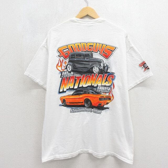 ロットロッド 半袖Tシャツ マッスルカー ホワイト メンズXL相当 | 古着