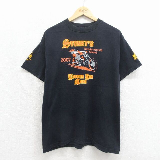 古着通販 L☆古着 半袖 ビンテージ Tシャツ メンズ 00年代 00s バイク