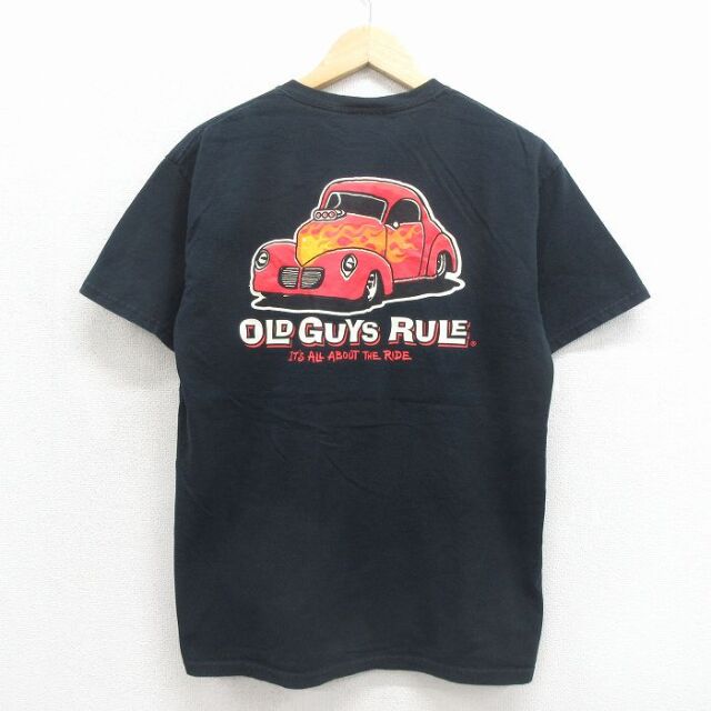 00s 半袖Tシャツ ホットロッド ブラック メンズM相当 | 古着