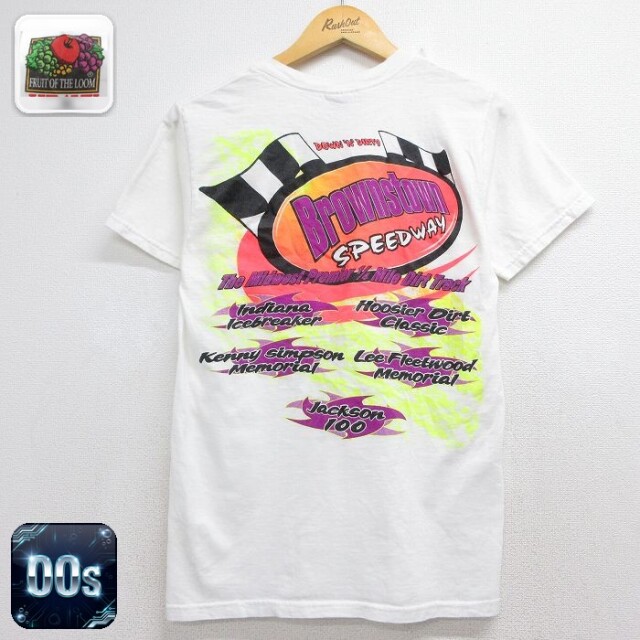【20%OFF】フルーツオブザルーム 00s 半袖Tシャツ Brownstown SPEEDWAY ホワイト メンズS相当 | 古着