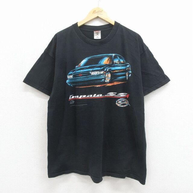 フルーツオブザルーム 90s 半袖Tシャツ シボレーインパラ ブラック メンズXL相当 | 古着