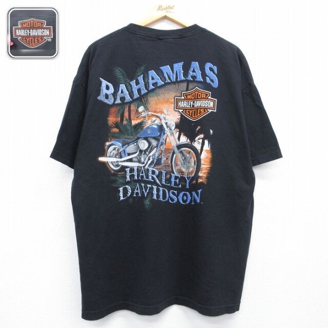 ハーレーダビッドソン 半袖Tシャツ ビッグロゴ ブラック メンズXL相当 | 古着