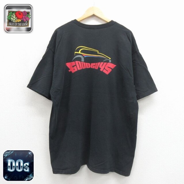 フルーツオブザルーム 00s 半袖Tシャツ ホットロッド ブラック メンズXL相当 | 古着