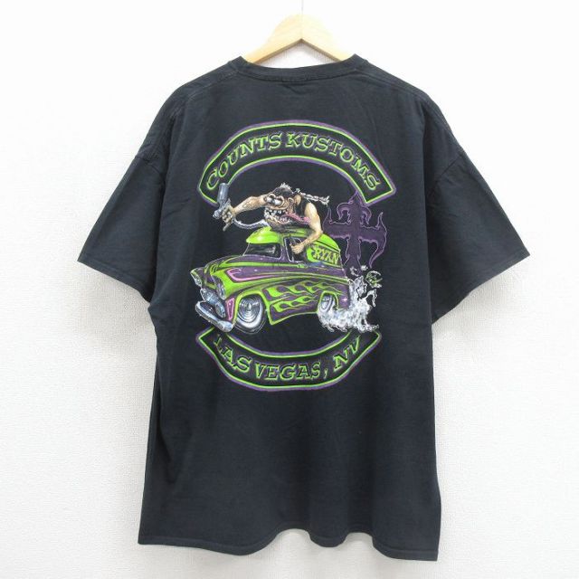 ホットロッド 半袖Tシャツ ブラック メンズXL相当 | 古着