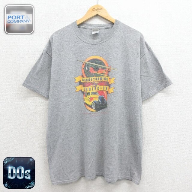 00s 半袖Tシャツ ホットロッド企業広告 グレー メンズXL相当 | 古着