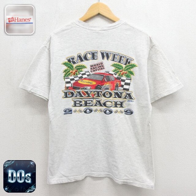 ヘインズ 00s 半袖Tシャツ デイトナビーチ グレー メンズM相当 | 古着