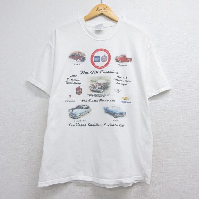 00s 半袖Tシャツ クラシックカー ホワイト メンズXL相当 | 古着
