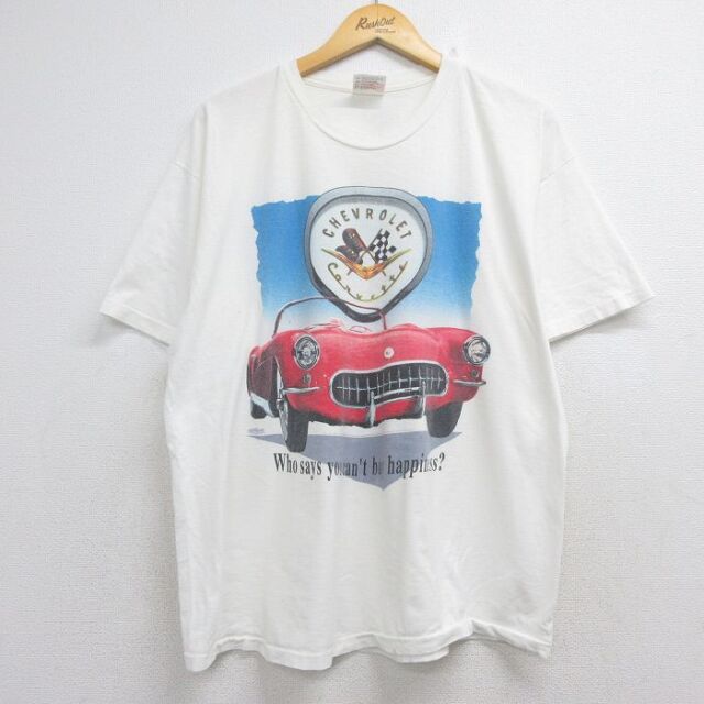 ヘインズ 90s 半袖Tシャツ コルベット ホワイト メンズXL相当 | 古着