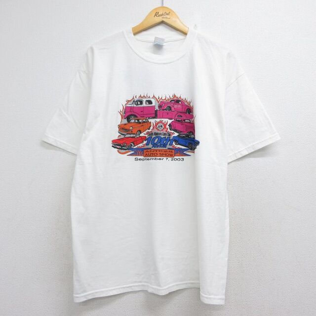 00s 半袖Tシャツ オートショー ホワイト メンズXL相当 | 古着