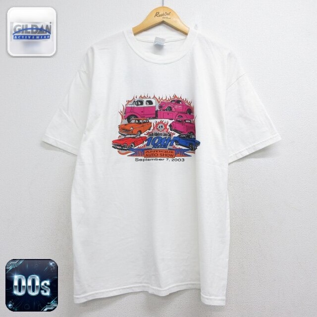00s 半袖Tシャツ オートショー ホワイト メンズXL相当 | 古着