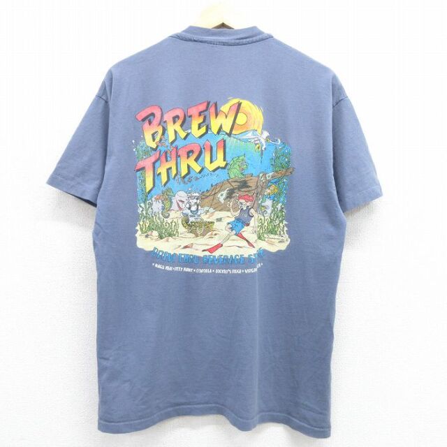 90s 半袖Tシャツ BREW THRU グレー メンズXL相当 | 古着