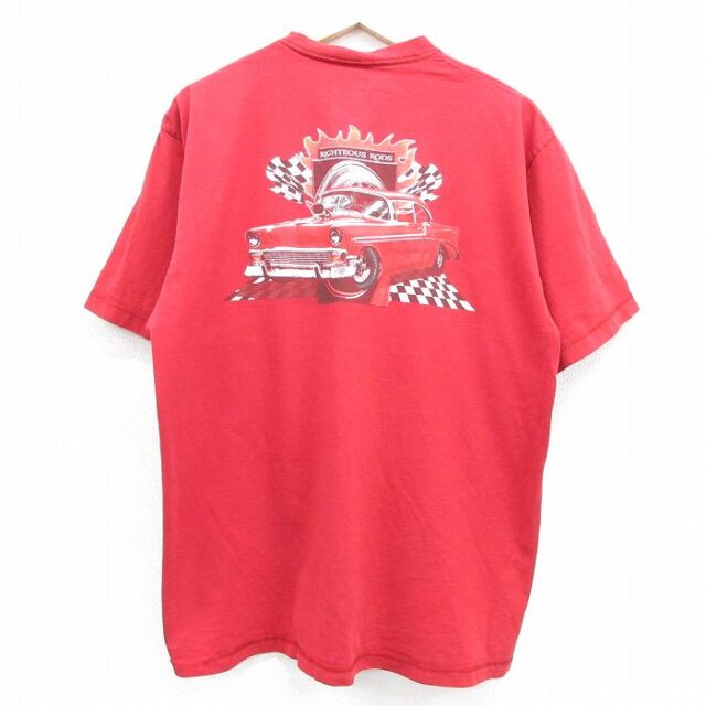 no boundaries 00s 半袖Tシャツ レーシングカー レッド メンズXL相当 | 古着
