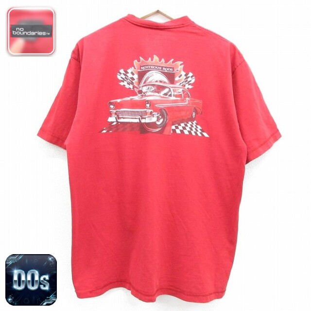 no boundaries 00s 半袖Tシャツ レーシングカー レッド メンズXL相当 | 古着