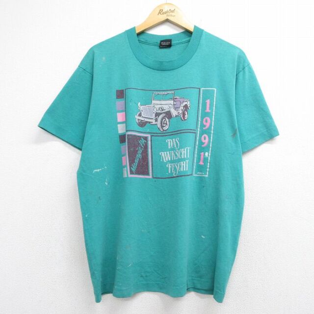 スクリーンスターズ 90s 半袖Tシャツ ジープ グリーン メンズL相当 | 古着