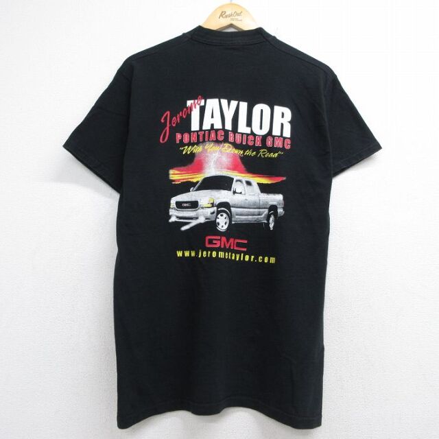L★古着 フルーツオブザルーム 半袖 ビンテージ Tシャツ メンズ 00年代 00s GMC シエラ コットン クルーネック カナダ製 ブラック 26jul10