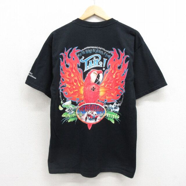00s 半袖Tシャツ 鳥 ブラック メンズL相当 | 古着