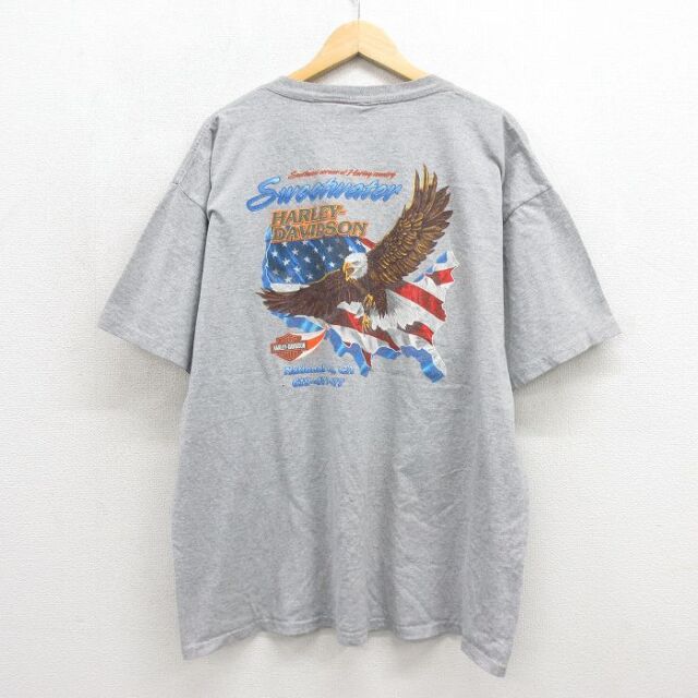 ハーレーダビッドソン 00s 半袖Tシャツ 鳥 グレー メンズXL相当 | 古着