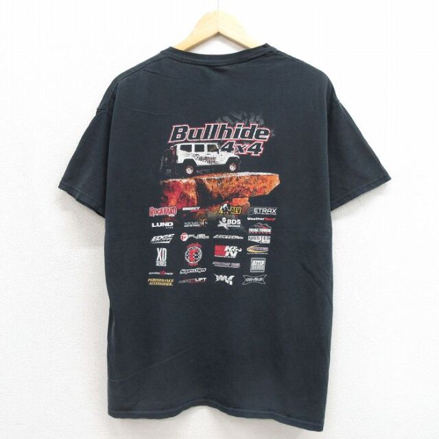 00s 半袖Tシャツ Bullhide企業広告 ブラック メンズL相当 | 古着