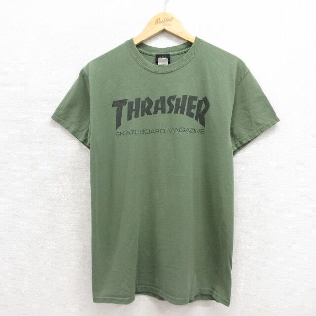 スラッシャー 半袖Tシャツ ビッグロゴ カーキ メンズM相当 | 古着