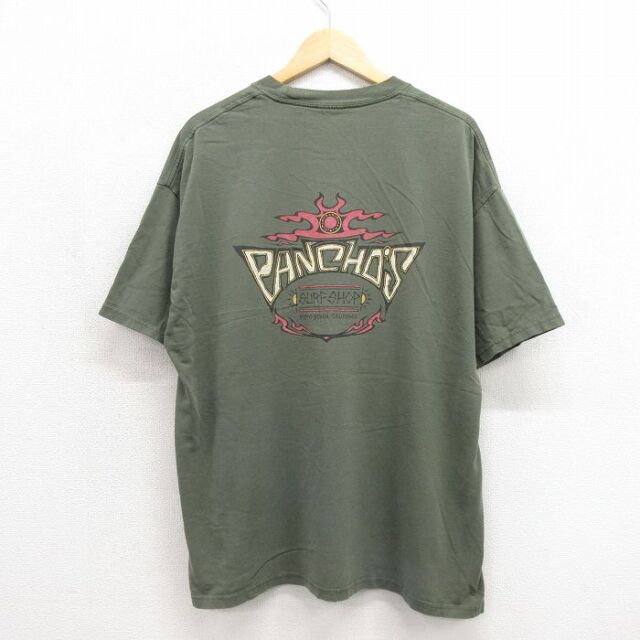 XL★古着 半袖 ビンテージ Tシャツ メンズ 00年代 00s パンチョズ 大きいサイズ クルーネック カーキ【spe】 26jul15