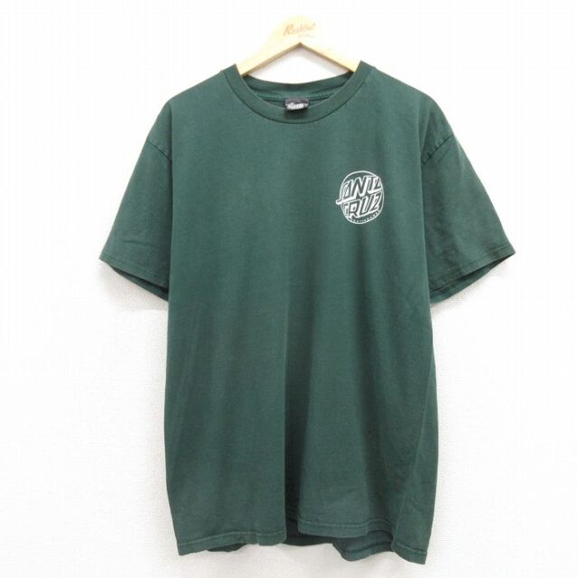 サンタクルーズ 半袖Tシャツ ワンポイントロゴ グリーン メンズL相当 | 古着