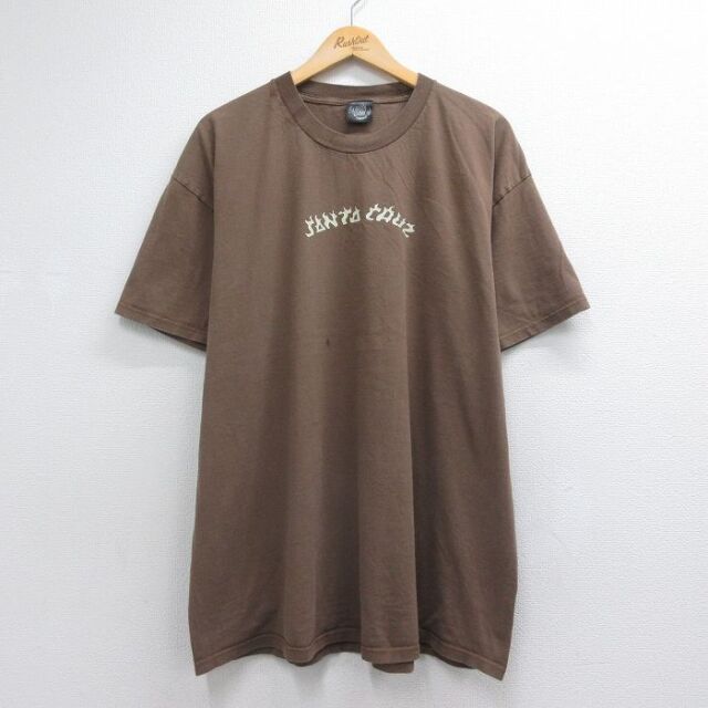 サンタクルーズ 半袖Tシャツ ビッグロゴ ブラウン メンズXL相当 | 古着