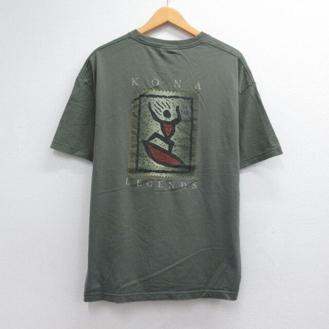 00s 半袖Tシャツ KONA カーキ メンズXL相当 | 古着