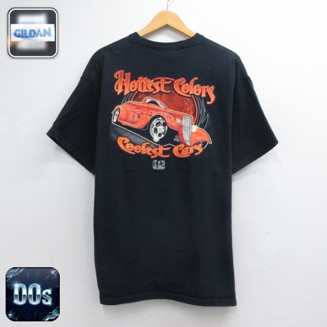 00s 半袖Tシャツ ホットロッド ブラック メンズXL相当 | 古着