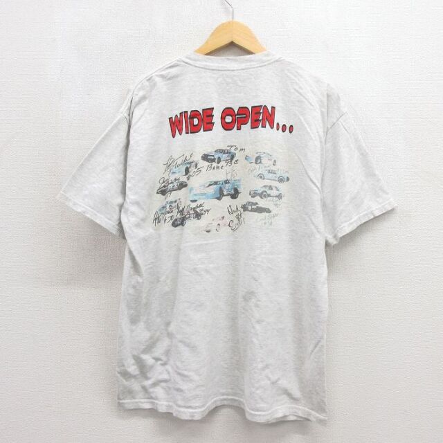 00s 半袖Tシャツ WIDE OPEN グレー メンズXL相当 | 古着