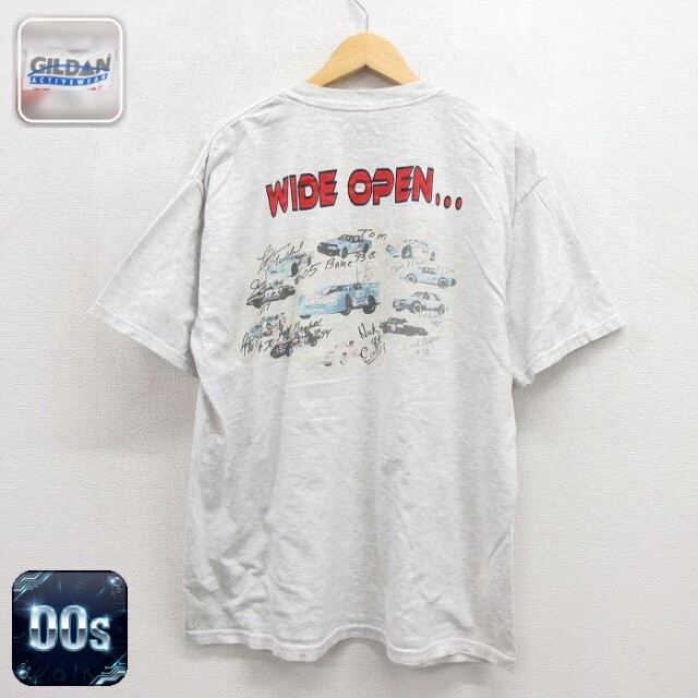 00s 半袖Tシャツ WIDE OPEN グレー メンズXL相当 | 古着