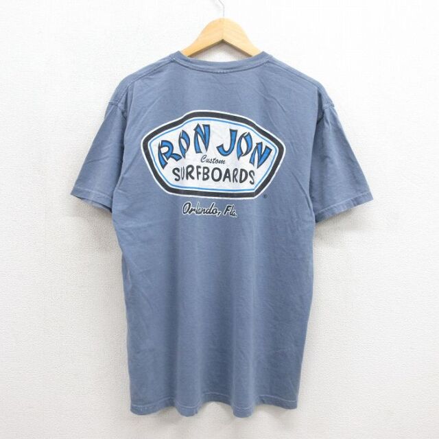 XL★古着 半袖 Tシャツ メンズ ロンジョン コットン クルーネック グレー 26jul28