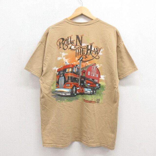 00s 半袖Tシャツ トラック ベージュ メンズXL相当 | 古着