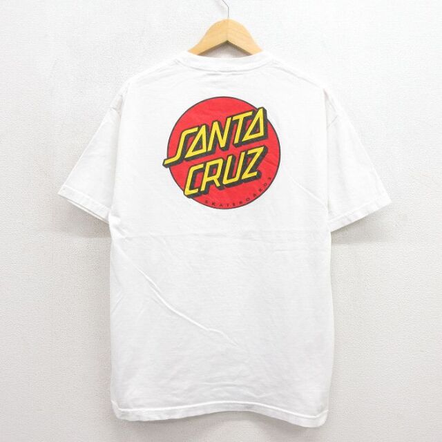L★古着 サンタクルーズ 半袖 Tシャツ メンズ ビッグロゴ コットン クルーネック ホワイト【spe】 26jul28